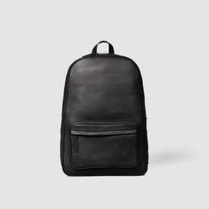 Luna Black Leather Backpack
