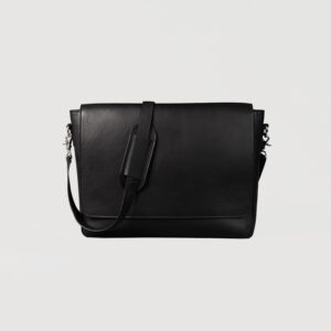 Andi Black Leather Messenger Bag