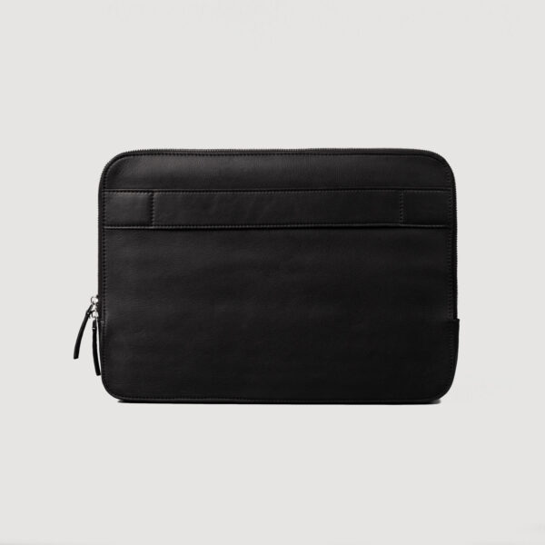 Alex Black Leather Laptop Bag - Image 2