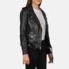 Charlotte Black Leather Biker Jacket