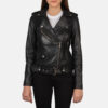 Charlotte Black Leather Biker Jacket - Image 2