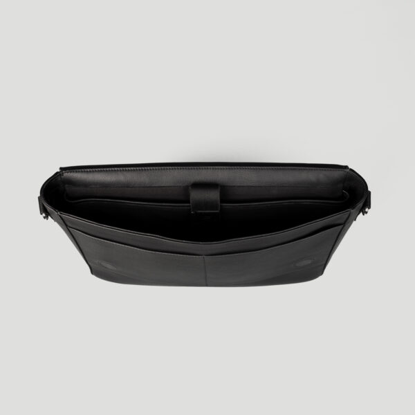 Andi Black Leather Messenger Bag - Image 3