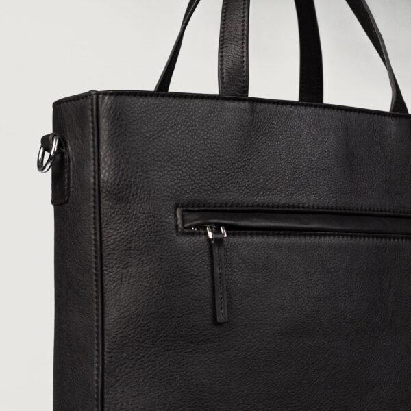 Sophia Black Leather Tote Bag - Image 3