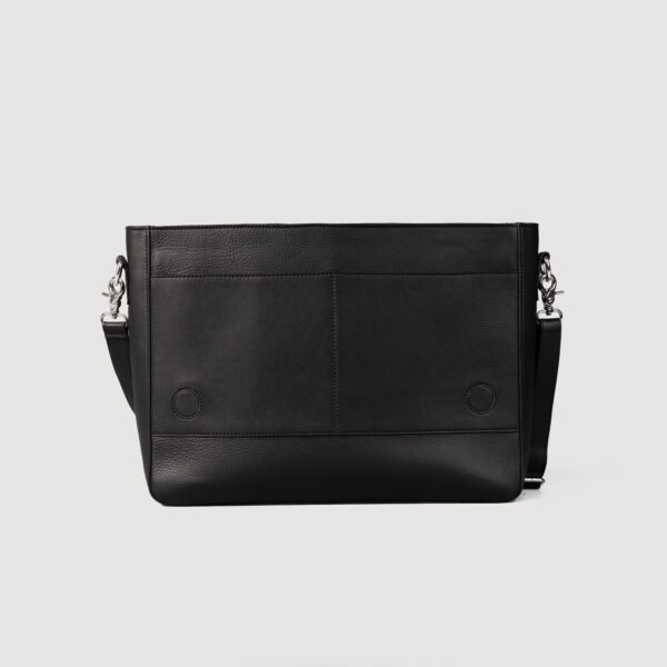 Andi Black Leather Messenger Bag - Image 4
