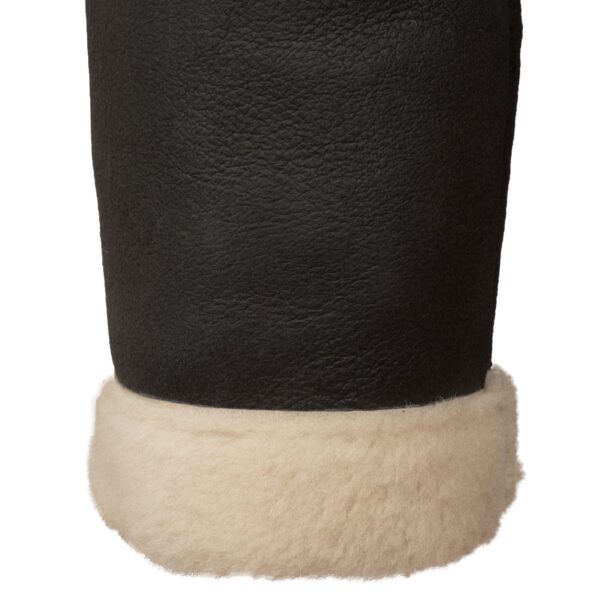Rose Black Shearling Sheepskin Leather Jacket - Image 3