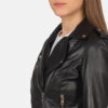 Charlotte Black Leather Biker Jacket - Image 5