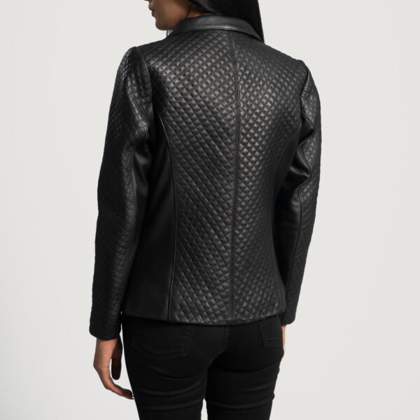 Andi Quilted Black Leather Blazer - Image 2
