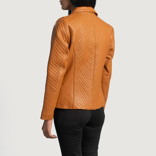 Andi Quilted Brown Leather Blazer - Image 2