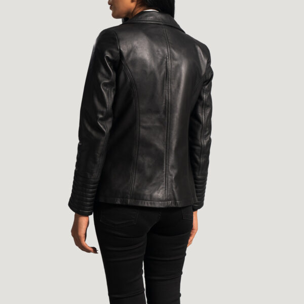 Rose Qualitied Black Leather Blazer - Image 4