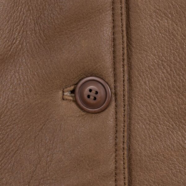 Andi Brown Hooded Shearling Sheepskin Leather Jacket - Image 4