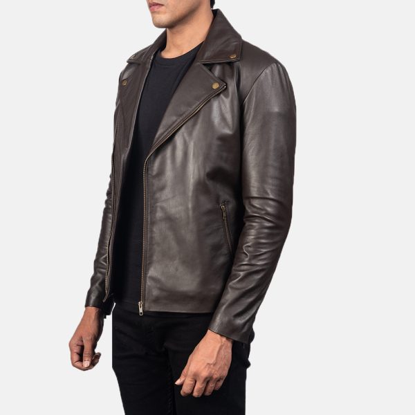Michael Brown Leather Biker Jacket - Image 3
