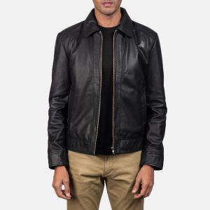 Henry Black Leather Biker Jacket