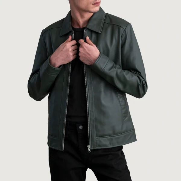 Henry Green Leather Biker Jacket