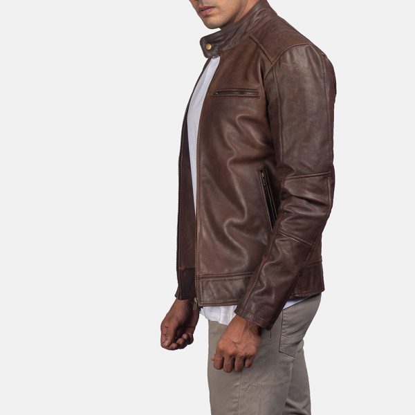 James Brown Leather Biker Jacket - Image 3