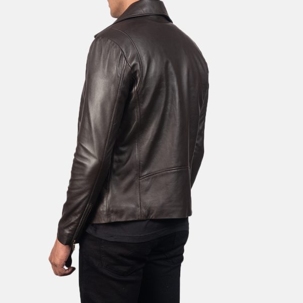 Michael Brown Leather Biker Jacket - Image 5