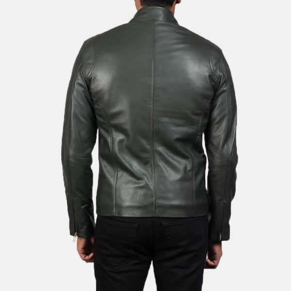 Liam Green Leather Biker Jacket - Image 5