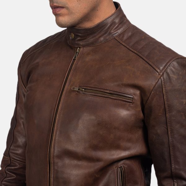 James Brown Leather Biker Jacket - Image 4