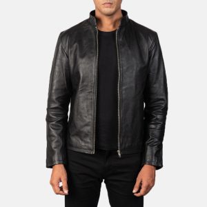 Levi Black Leather Biker Jacket