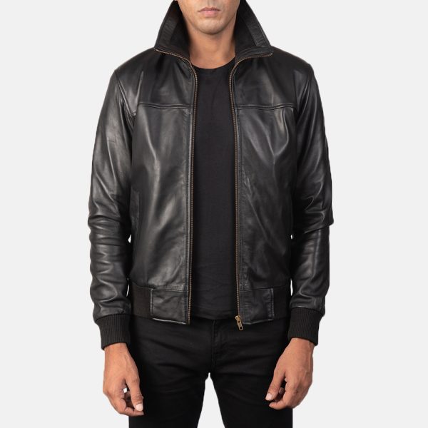 William Black Leather Bomber Jacket