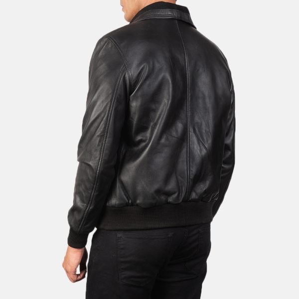 William Black Leather Bomber Jacket - Image 5