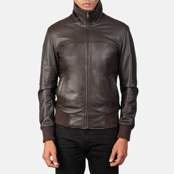William Brown Leather Bomber Jacket - Image 2