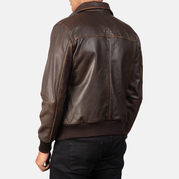 Oliver Brown Leather Bomber Jacket - Image 5