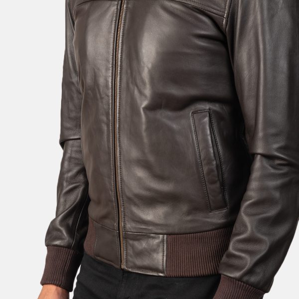 William Brown Leather Bomber Jacket - Image 4