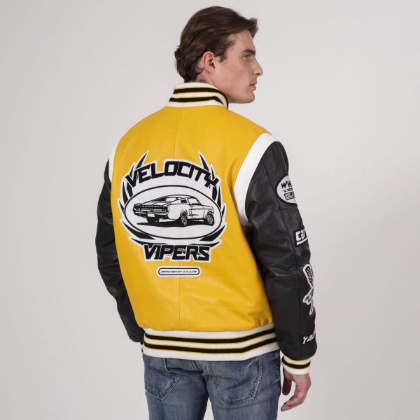 Racing Leather Letterman Jacket - Image 2