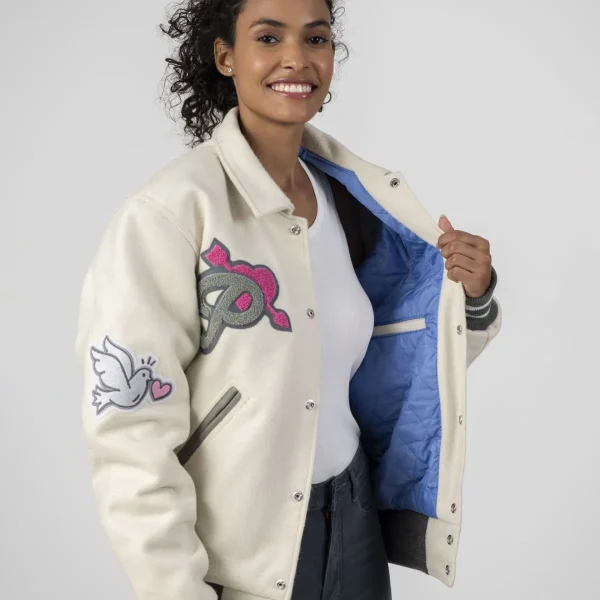 Paris Customized Women Letterman Jacket - Image 5