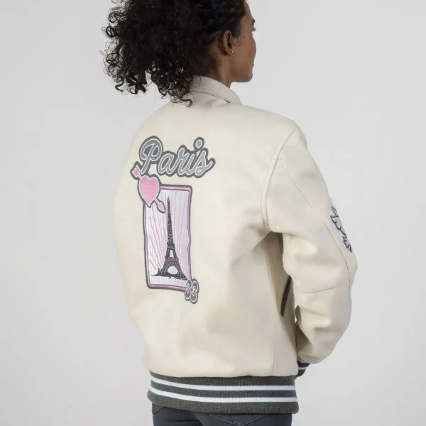 Paris Customized Women Letterman Jacket - Image 4