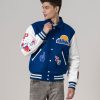 Customized White & Blue Letterman Jacket - Image 4