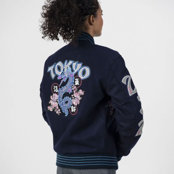 Navy Customized Letterman Jacket - Image 2