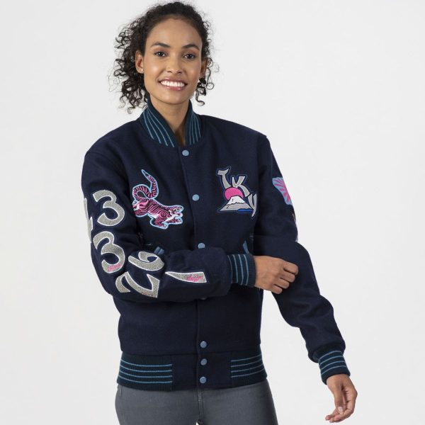 Navy Customized Letterman Jacket - Image 6