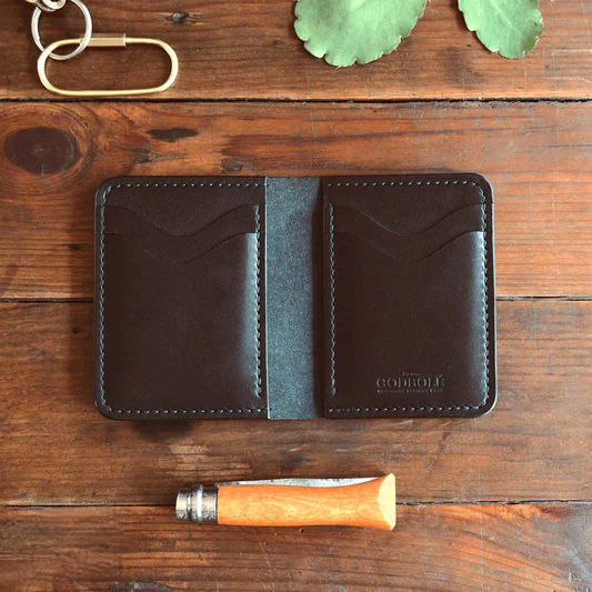 MinimalCardWalletwithBlackFullGrainLeatherMadeinIndia